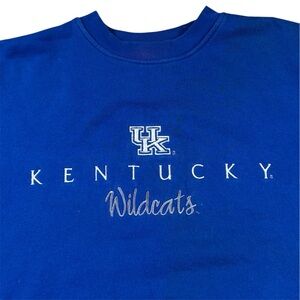 Vintage 90s Kentucky Wildcats Embroidered Pullover Crewneck College Blue Men’s L